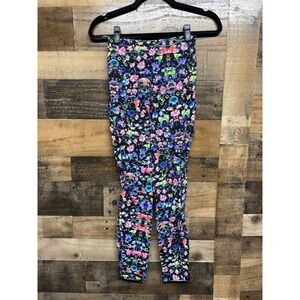 Lululemon High Rise Floral Print Leggings Multi‎ Color Black Athletic Yoga Pants